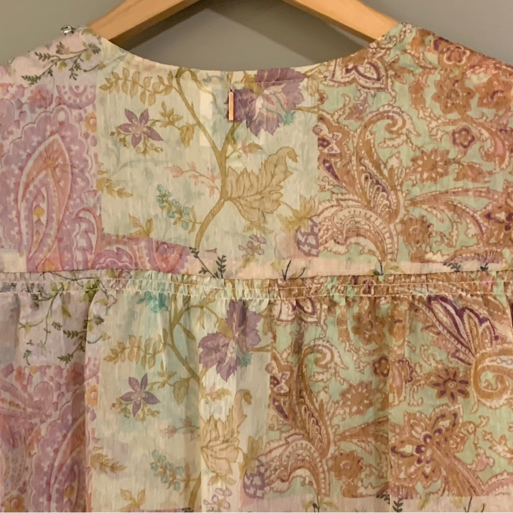 Misa Para Sheer Chiffon Blouse Top in Ischia Paisley Size S - Picture 14 of 16
